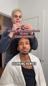 Learning to do my boyfriends 4c hair #interracial #gay #somalitiktok | Tommycrat