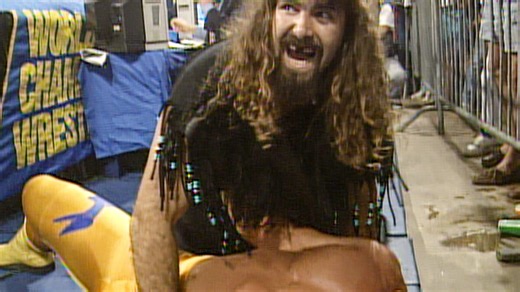 Mick Foley pops out of gift box, ruthlessly assaults Sting in WCW debut: WWE Greatest Moments