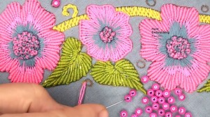 4.4K views · 32 reactions | #pinkflower #borderdesigns #handembroidery | Hand Embroidery Designs | Facebook