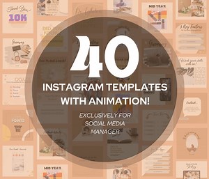 40 Instagram Animated Post Templates: Neutral Social Media Kit (canva) - Etsy