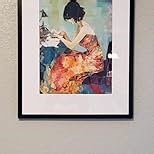 Cooking Art Print Poster, Wall Art Painting Decor. Paint Splash Style Artwork. (Cooking, 16x20 inches + (Black Frame))