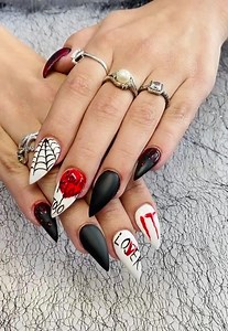 15 reactions · 9 comments | Halloween Nails - Penny Wise 嵐 | Woodhaven NAILS & SPA | Facebook