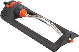 Oscillating Sprinkler, Heavy Duty Lawn Sprinkler with 19 Hole Nozzles & Metal Stable Base, 4 Water Spray Patterns, Sliding Switch, Watering Device for Garden and Agricultural