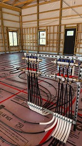 Radiant floor tubing installed for this hydronic heating system in a #barndominium 🤟🏼💯 #monday #plumbing #hvac #auneplumbing | mechanical-hub.com