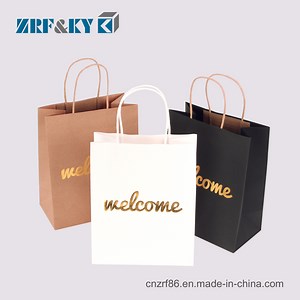 [Hot Item] Custom Fashion/Recyclable Printed Pattern Packaging White/Black/Brown Kraft Paper Bags Wholesale/Retail/Bulk