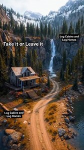 50K views · 2.5K reactions | Concept Drone Shot of an Off the Grid Log Cabin with a Waterfall in the Backdrop   ⛰️ . . . . . . #fypシ゚viralシ #fbreelsfypシ゚ #fypviralシ #reelsfypシ #trendingreelsvideo #explore | Log Cabins and Log Homes | Facebook