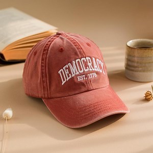 Democracy Embroidered Washed Cap, Resist Baseball Hat - Etsy