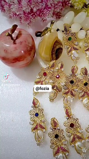 Beautiful mop jarao gold plated earrings New looks by fozia rehan | New looks by fozia rehan