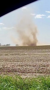 Massive Dust Devil today in the dust storm near Taylorvillle! Video sent from Heather Reed-Snyder | Illinois Weather