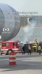 Footage shows video of firefighters battling fire at LAX. #citizenapp #citizen #losangeles #lax #laxairport #safetyalert | Citizen