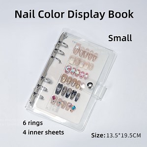 [Hot Item] Press on Nail Organizer Nail Storage and Display Binder Book Loose-Leaf Folder Organizer Nail Color Sample Exhibition Album with 4 Sheets of Inner Sheets-Small