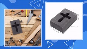 Uonlytech Graphite Cross Ingot Mold for Jewelry Casting Precision Graphite Mold Tool for Melting Gold Silver for Smelting