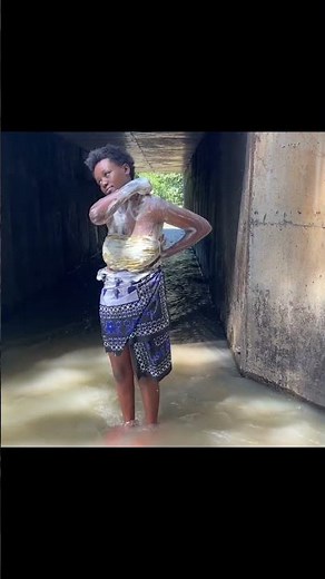 How African girls shower in the river #africanvillage #africanshorts #bathing #rivershorts #viral