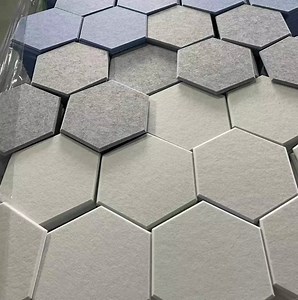 [Hot Item] Felt Adhesive Acoustic Panels Felt Sound Proofing Padding Beveled Edge Flame Retardant