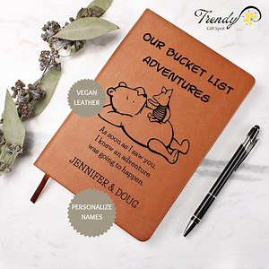 Personalized Couples Bucket List Journal: Vegan Leather Pooh Adventure - Etsy Canada