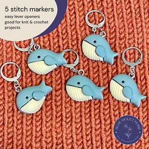 Whale Ocean-themed Stitch Markers: Knitting and Crochet Accessories - Set of 5 - Etsy