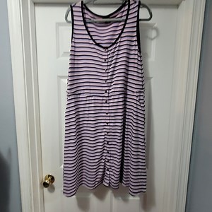 Torrid Pink and Black Striped Mini Dress