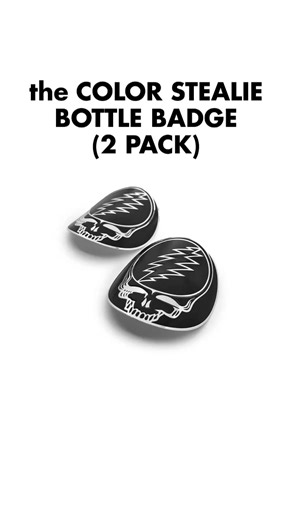 Curved aluminum Bottle Badges that outlast, outshine, and out-jam any sticker. 💀🌈 | Grateful Fred