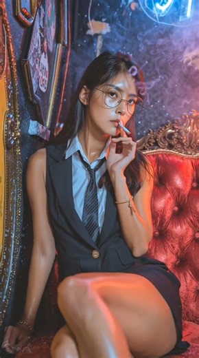 Asian Smoking AI Short #aiart #ai #smokingshort #smokingasian #smokinggirl