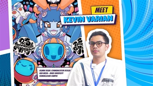 4.5K views | Hai guys, yuk kenalan dengan sosok di balik ilustrasi keren di booth BINUS di IIETE 2024 lalu, Kevin Varian. Karya alumni mahasiswa BINUS jurusan DKV NEW MEDIA memiliki konsep yang menarik dan kisah perjalanan kuliah yang unik. #binusian #binuscerminanindonesia #binusperguruantinggiindonesia #proudbinusian | BINUS University | Facebook