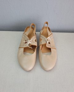 Vintage Leather Slingback Shoes: Cream Beige Mary Jane Pumps EU 37 - Etsy