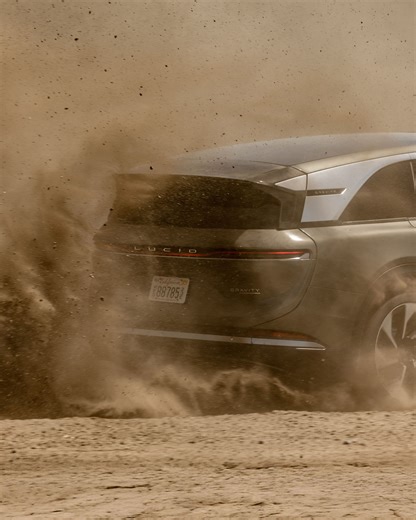 21K views · 458 reactions | Kick up dust, leave limits behind. This is #LucidGravity.​ Configure yours today: https://bit.ly/4lIbaHE ​ #CompromiseNothing #LucidMotors #Technology #EV | Lucid Motors | Facebook