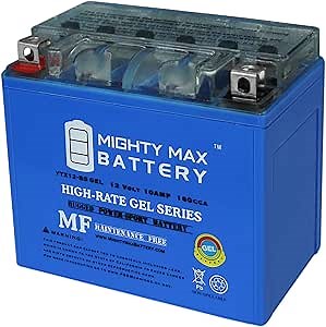 Mighty Max Battery YTX12-BS 12V GEL Replacement Battery for Carter Brothers Karts Talon DLX FX 150