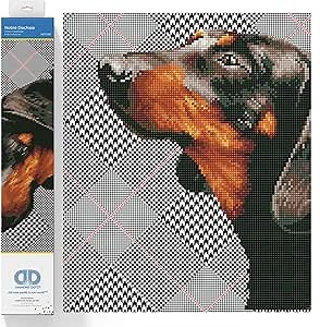 DIAMOND DOTZ Noble Dachsie Dog Diamond Painting Kits for Adults - Diamond Art Kits a Relaxing Creative Craft Kit with Dotz Gems 14.6"x18.5"