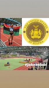 Video Of Ada #Biafra Eucheria Chinaelo Lenson, As She Proudly Lifted Up Our #Biafra Flag For Her 100m Sprinting To Qualify For Germany U-20 Female In Glasspalace Sindelfingen. Congratulations To All #Biafrans ❤️ | John Aniobi