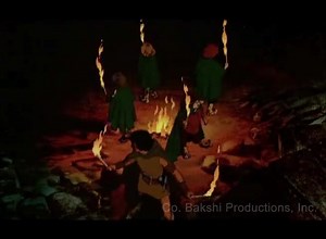 The Lord of the Rings - #Aragorn, #Frodo, #Sam, #Merry and #Pippin are ambushed on Weathertop by the #Ringwraiths.. | Ralph Bakshi