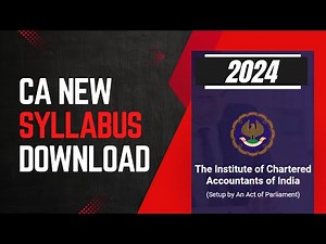 CA New Syllabus Launched officially Download | ICAI CA New Course | MAY 2024 Onwards #icai #ca