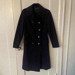Polo by Ralph Lauren Navy Wool and Cashmere Blend Pea Coat
