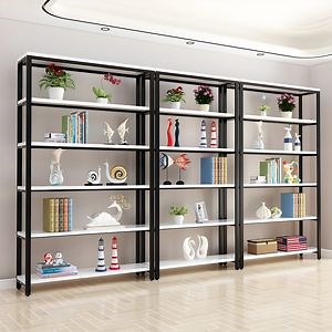 [Hot Item] Wooden External Framework Storage Rack Metal Frame Double Side Bookshelf