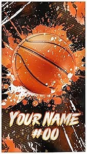 COZYAURA Custom Beach Towel - 30x60 Inch Quick Dry Sandproof Basketball Towels for Boys Girls Kids - Sports Theme Beach Essential Gifts for Sport Team Players