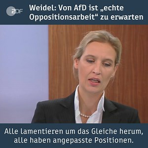 Die Vorsitzende der AfD-Fraktion, Alice Weidel, hat außerdem die umstrittene Kandidatur Albrecht Glasers für das Amt des Bundestagsvizepräsidenten verteidigt. Er sei der gewählte Kandidat und werde so oft aufgestellt wie nötig, sagte sie im ZDF Morgenmagazin | ZDF heute