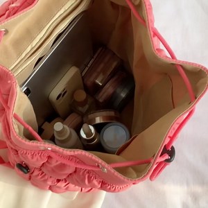 Quilted Backpack for Women Lightweight Puffer Hiker Pack Drawstring Padding Travel Gym Bag Casual Daypack (White), 13.78*15*7.87inches