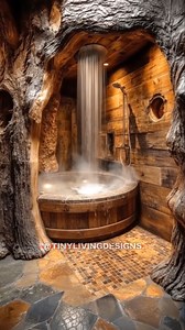8.1K views · 215 reactions | This lovely rustic cabin shower blends natural stone, warm wood, and soft light to create a peaceful, nature-inspired retreat. #CabinShower #RusticCabin #RusticBathroom #CabinLiving #NaturalDesign #CozyCabin #InteriorDesign #natureinspired #RusticDecor #modernrustic #CabinStyle #designinspiration | Tiny Living Designs | Facebook