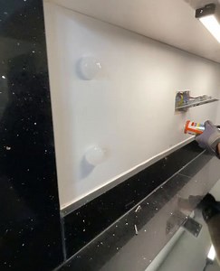 GREY TOUGHENED MIRROR INSTALLATION Watching the team's silicone work has to be the most satisfying thing 🤩 I know some of you are concerned about fingerprints but one of the biggest benefits of choosing glass is that it offers a seamless design, with no grout lines for mould or grime to develop. It's easily cleaned with standard glass cleaner and you rarely touch the splashback. Contact us today for a FREE, no-obligation estimate: https://www.creoglass.co.uk/get-free-quote | CreoGlass