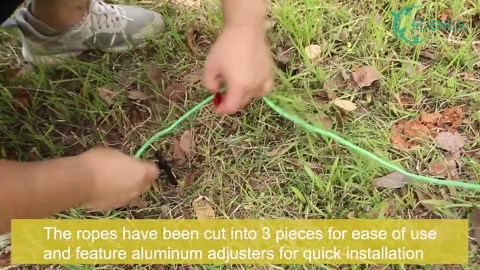 Tree Stake Kit, Heavy Duty Anchor Support for Young Trees in Bad Weather, Includes 3 Tree Straps, 3 Metal Stakes (11.8 in), and 3 Ropes