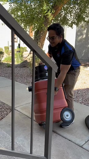 This #bodybuilder lifts HEAVY vacuum up stairs with ease! #legday comes easy for our strong technicians #powerlifter #dryerventcleaning #oddlysatisfying | Franky