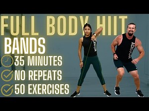 Resistance Band Full Body HIIT Workout - 50 Exercises - NO REPEATS
