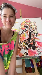 32x32” original acrylic racehorse painting on canvas available! #horseart #horsepainting #racehorse #horseracing #petportraitartist #equineartist | Kasia Bukowska