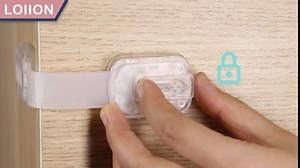 Baby Proofing Cabinet Lock Adjustable Strap Latches for Drawers Child Proof Safety Locks Transparent Multi-Use Adhesive Straps for Cupboard,Oven,Fridge,Door,Window, No Drilling (4pcs)