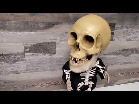 2001 Gemmy 16" Big Head Singing Dancing Skeleton Animated Sings Super Freak