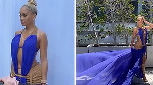 Saweetie dazzles as she poses in a stunning blue gown for the 2021 BET Awards
