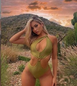 [Hot Item] Women's Sexy Solid Color 2 Piece Suit One Piece Swimsuit Bikini Swimwear