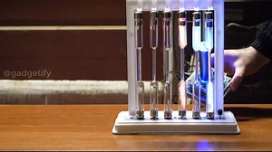Testing various spectrum tubes with gases such as hydrogen, argon, neon, helium vs. a tiny tesla coil. These gas tubes turn into a rainbow of colors when excited. | Fadhel Mahdi
