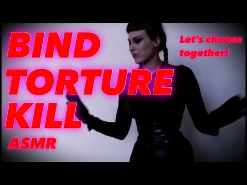 Asmr-🔪🌹KILLING YOU SOFTLY-torture talk leather sounds tied up role play home invasion deadly fem