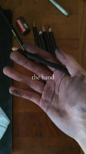 The Veiled Virgin drawing process — messy work hand study