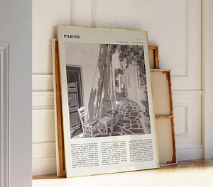 Paros Greece Vintage Travel Poster | Cyclades Island Art (Digital Download)